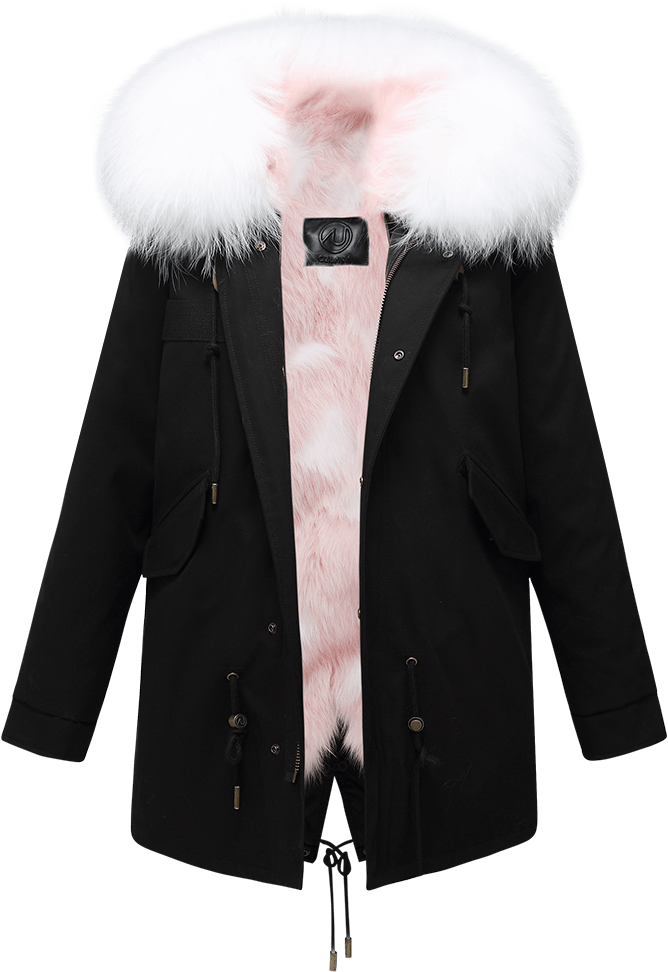 Black Parka Pink Star Fox - Parka (800x1200), Png Download