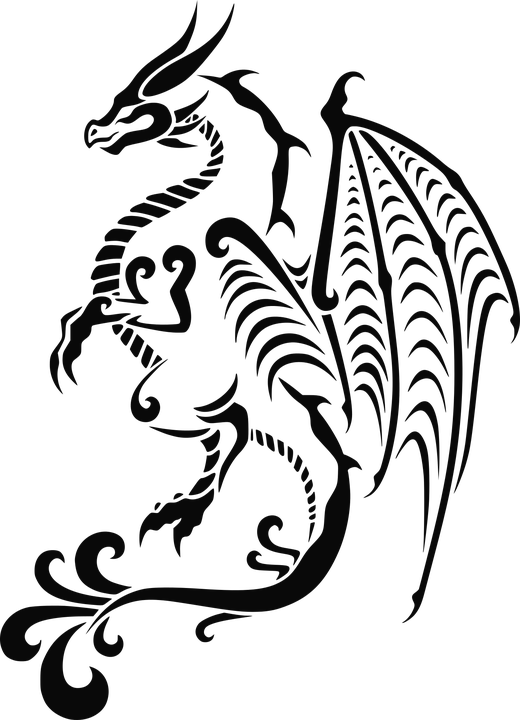 Fleur De Lis Stencil Free 25, Buy Clip Art - Dragon Tattoo Coloring Pages (520x720), Png Download