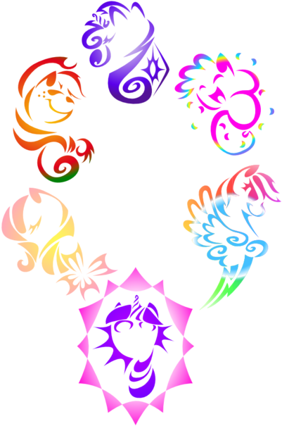 Colorful Tribal Tattoo Designs - My Little Pony Tribal (500x647), Png Download