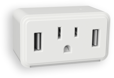 Cube Dual Usb Outlet Led Night Light - Amertac Nl-cube-w Led Night Light With Power & (600x600), Png Download