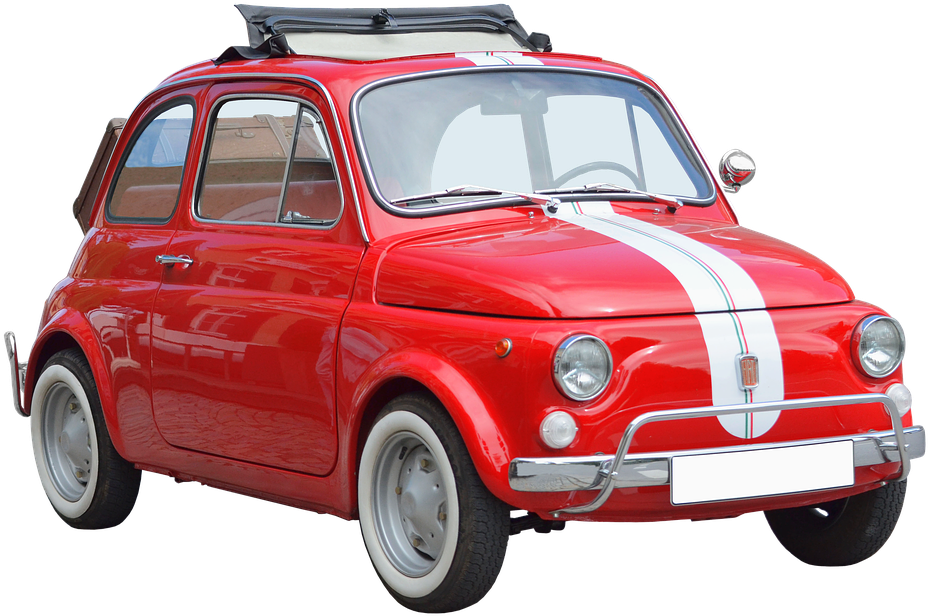 Red Fiat Png Image - Old Fiat 500 Png (960x636), Png Download