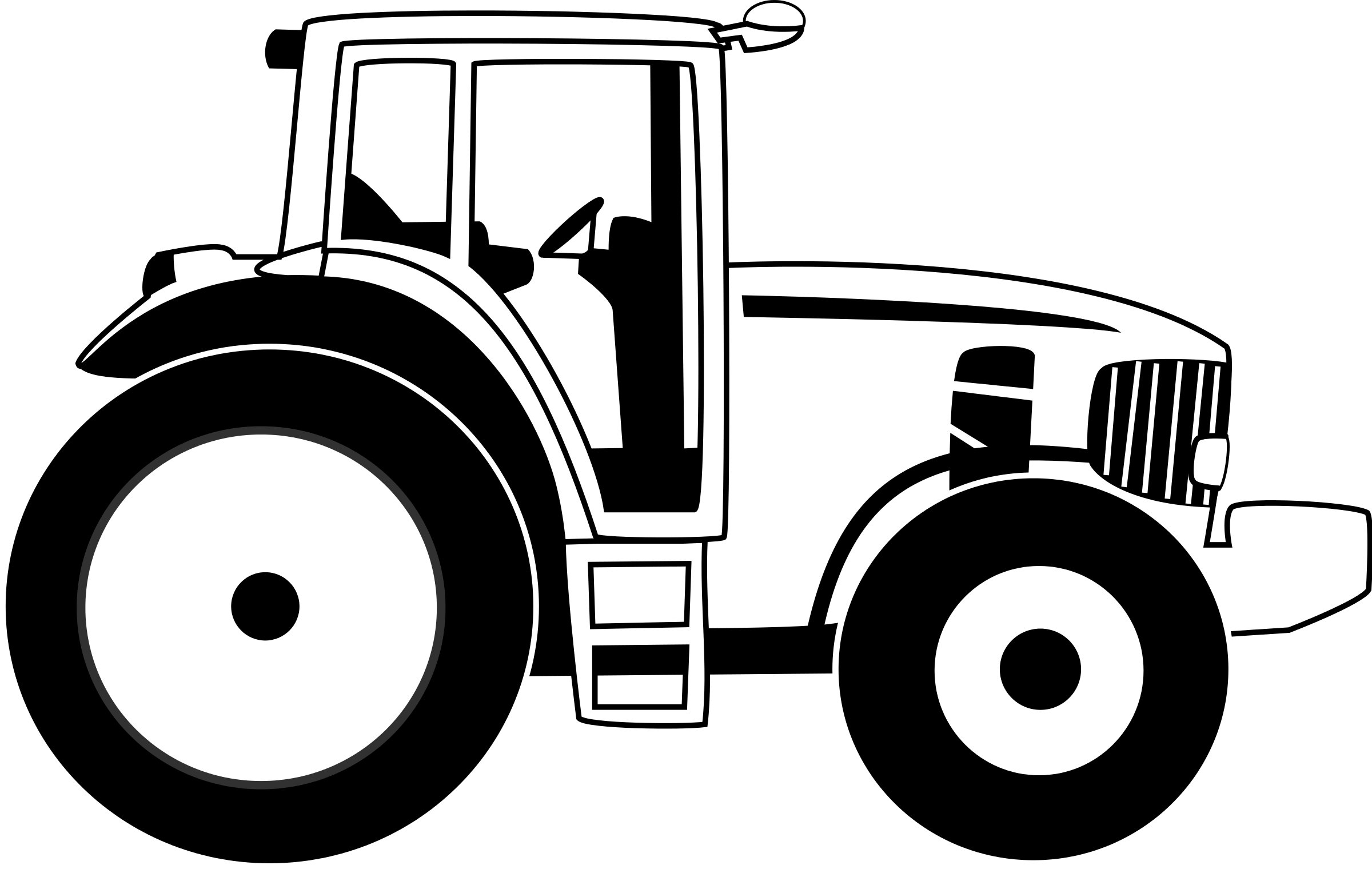 Tractor - Tractor Clipart Black And White (2400x1520), Png Download