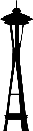 Space Needle Silhouette Space Needle Silhouette At - Space Needle Silhouette Png (600x600), Png Download