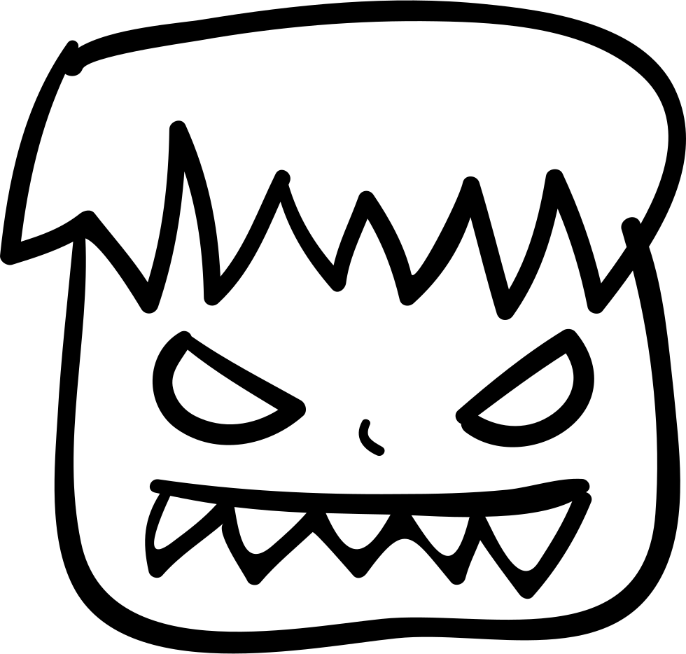 Halloween Ugly Monster Face - Icono Feo (980x934), Png Download