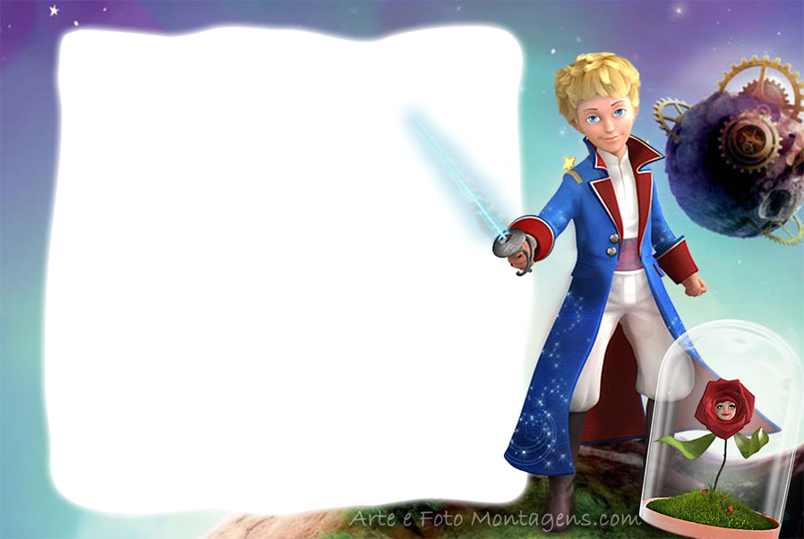 Montagem Para Fotos - Moldura Do Pequeno Principe Com Fundo Transparente (898x602), Png Download