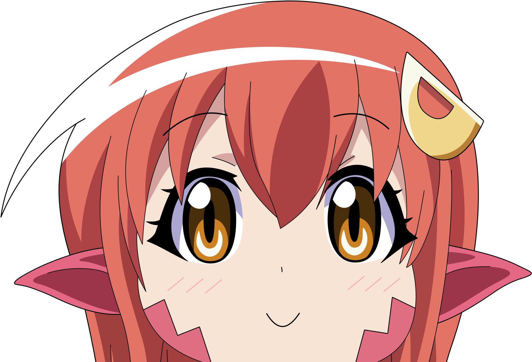 Face Nose Pink Red Facial Expression Cartoon Mammal - Monster Musume Miia Png (1855x1255), Png Download