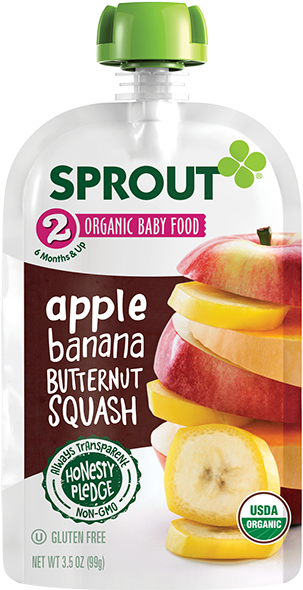 Organic Baby Food - Sprout Organic Baby Food Stage 2 Pouches, Carrot Sweet (403x659), Png Download