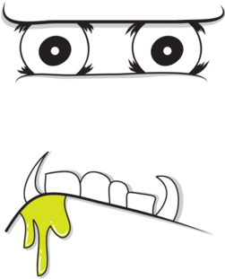 Monster Face - Cartoon (674x518), Png Download