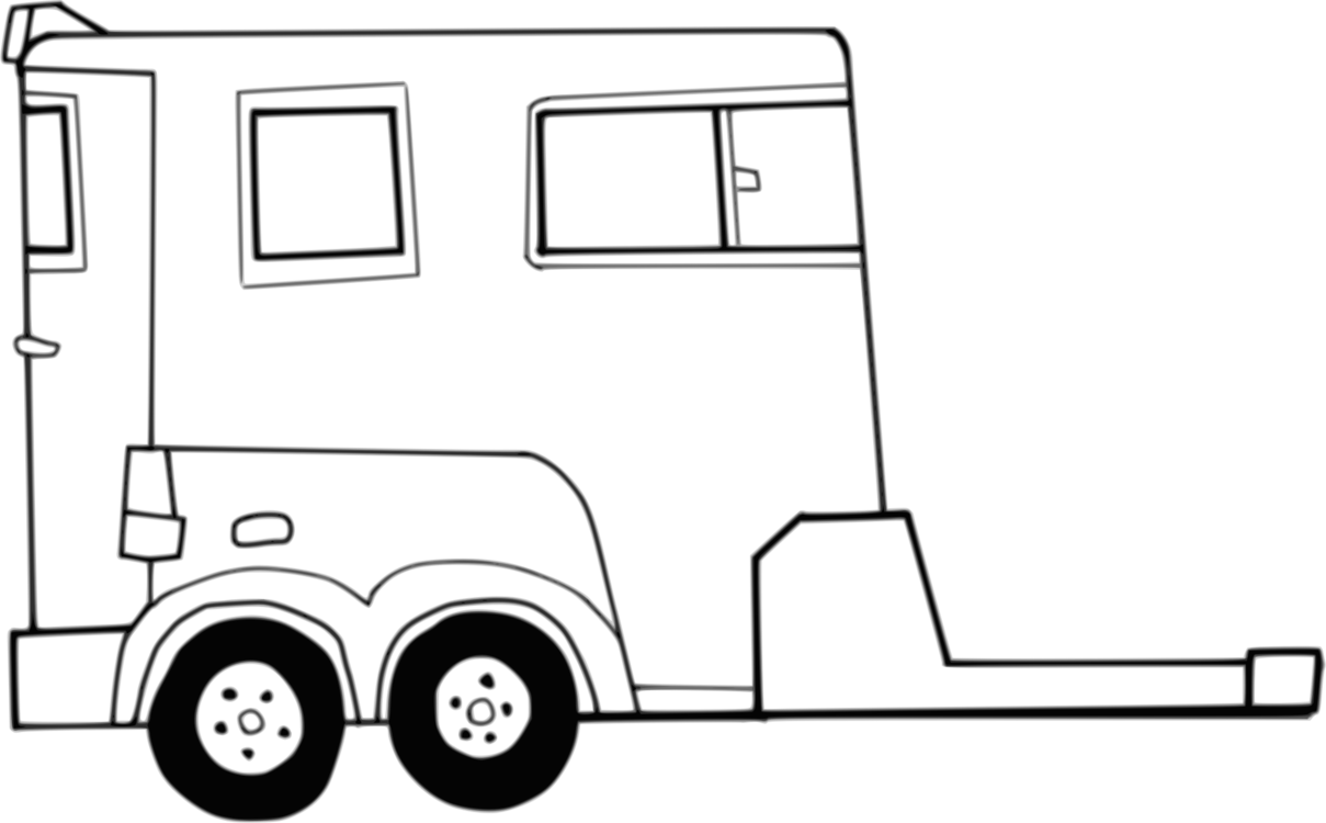Horse Livestock Semi Trailer Truck Motor Vehicle - Horse Trailer Clipart (1209x750), Png Download