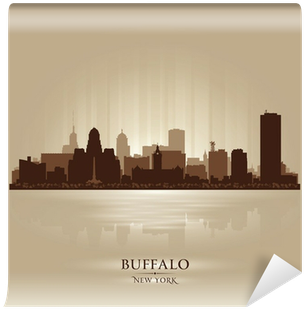 Buffalo, New York Skyline City Silhouette Wall Mural - Best Polish Restaurant In Buffalo (400x400), Png Download