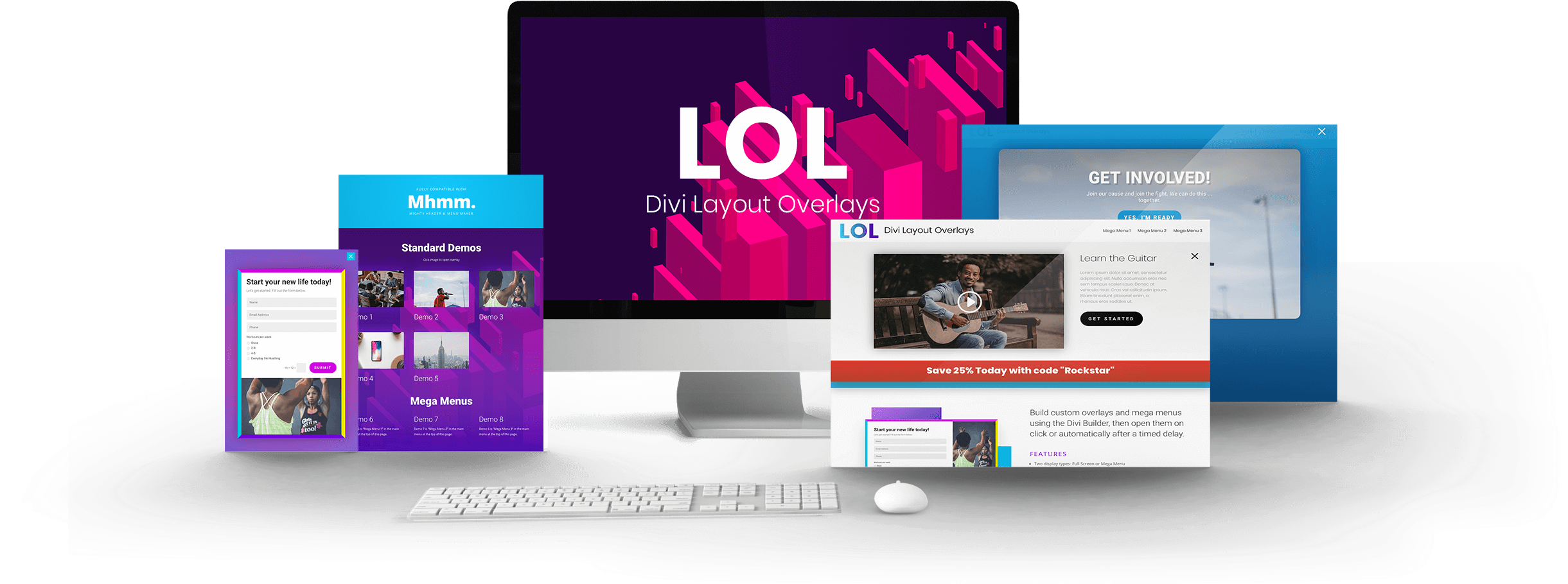 Lol Divi Layout Overlays - Online Advertising (2500x909), Png Download