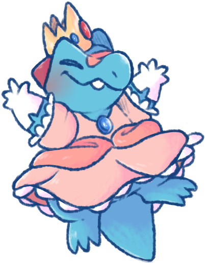 Princess Totodile - Cartoon (540x610), Png Download