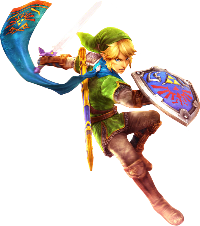 Link Master Sword - Link Hyrule Warriors Master Sword (672x762), Png Download
