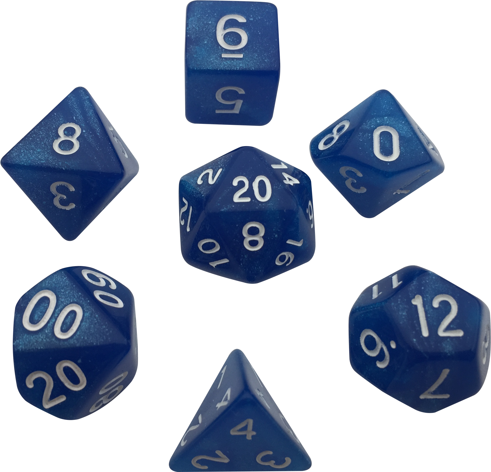 Dice Set Png Svg Freeuse Stock - Blue Marbled Glitter - Pack Of 7 Polyhedral Dice (7 (1024x768), Png Download