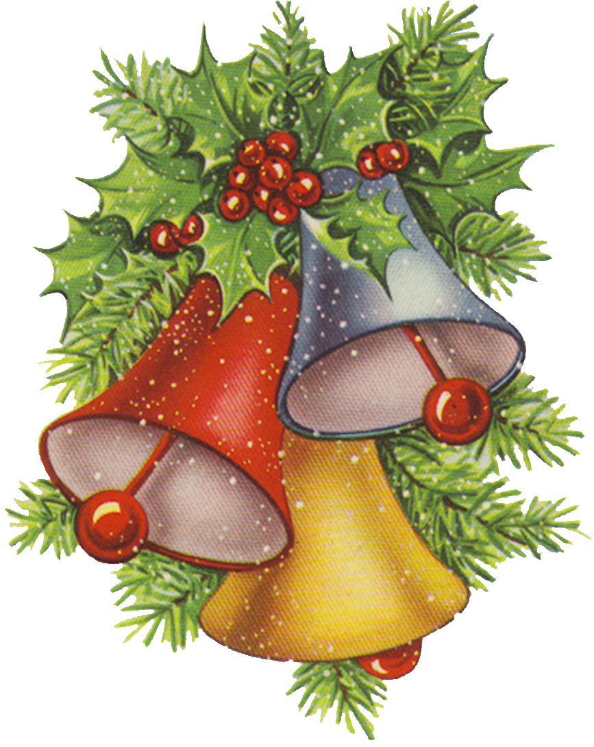 Holly Bells Png - Christmas Bells Clip Art (997x1198), Png Download