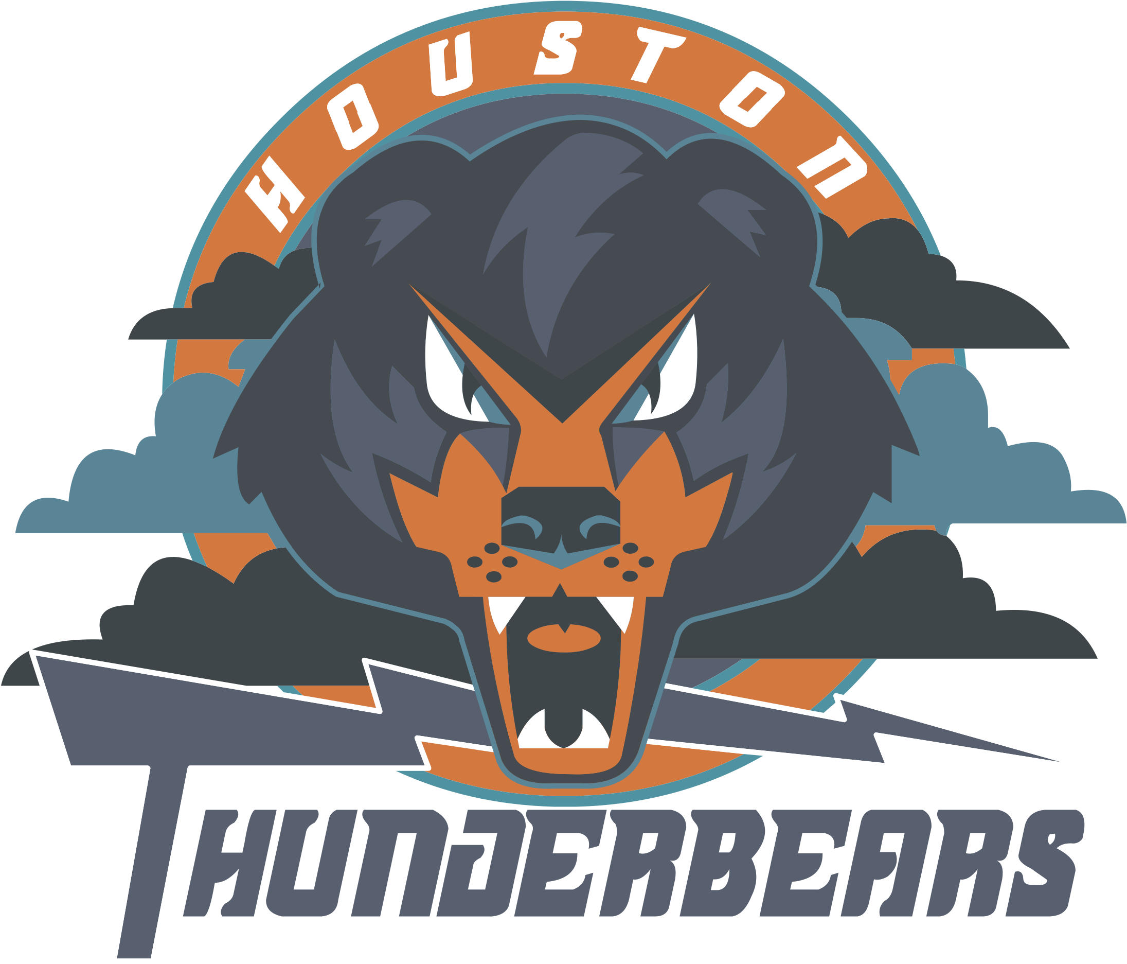 Thunderbears Logo Png Transparent - Houston Thunderbears | T-shirt (2400x2400), Png Download