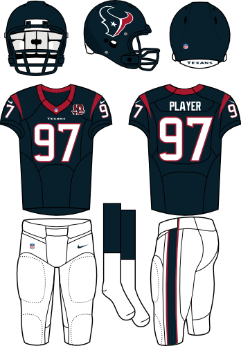 Houston Texans - Houston Texans Home Uniform (348x500), Png Download