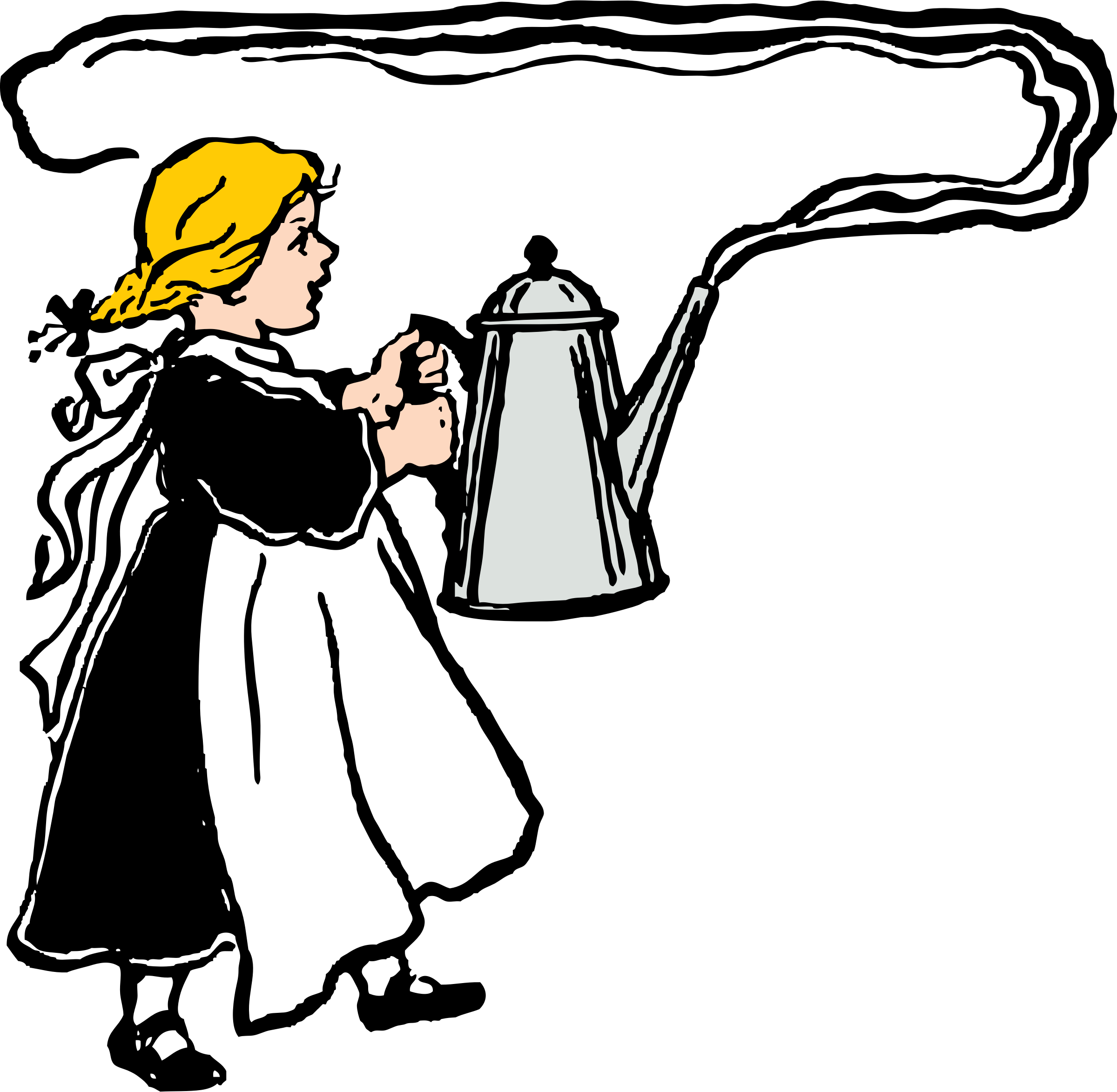 Coffee Clipart Girl - Clipart Coffee Service (2400x2346), Png Download