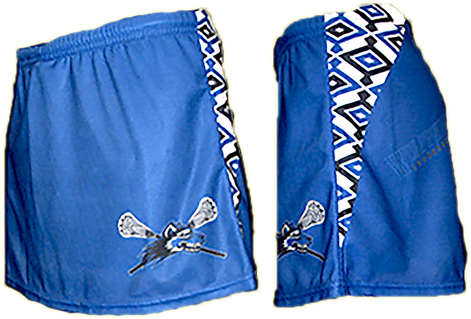 Womens Lacrosse Sublimated Skorts Blue White Lines - Board Short (784x521), Png Download