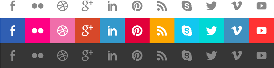 Icon Block - Sprites Social Media (924x252), Png Download