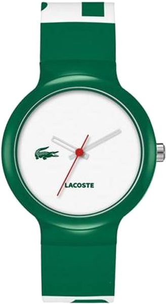 Lacoste Goa Quartz Watch Black Rubber Strap & Green - Lacoste Goa Green And White Silicone Unisex Watch 2020045 (600x600), Png Download