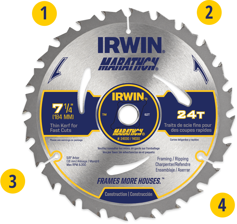 Marathon Saw Blades Marathon Saw Blades - Irwin Industrial Tool Co 1873887 Marathon Circular (992x936), Png Download