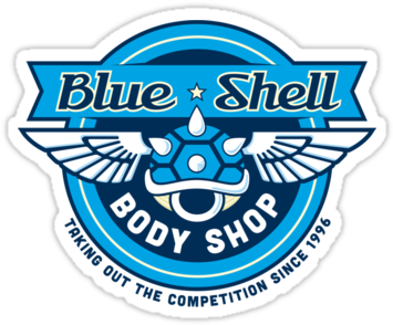 Blue Shell Sho Out The Co Competition Petition Sinc - Blue Shell Auto Body Funny Humor Geek Tablet - Ipad (375x360), Png Download