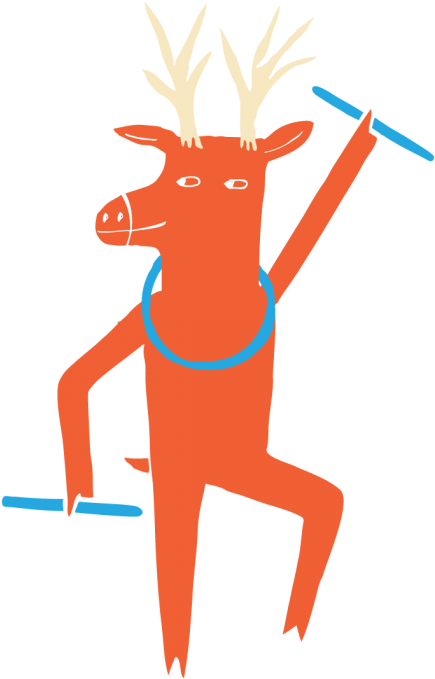 Gumtoo Designer Temporary Tattoos Deer - Dancing Deer Clip Art (700x700), Png Download