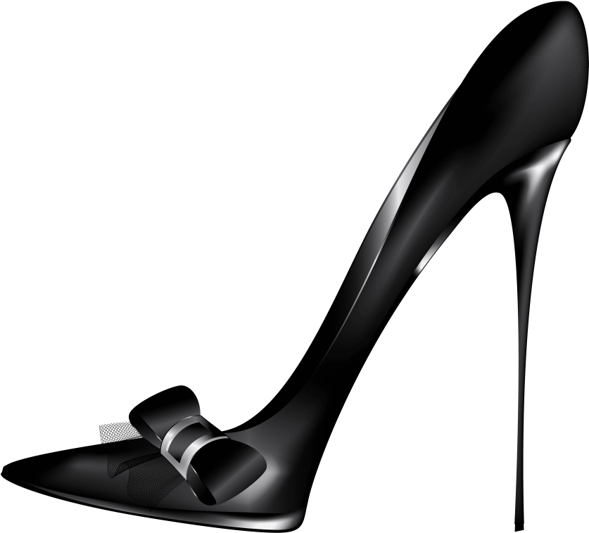 Free Png Black High Heels With Bow Png Images Transparent - Black High Heel Png (850x772), Png Download