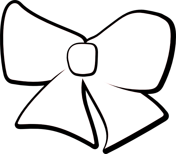 Graphic Library Stock Cheer Bow Clipart Black And White - การ วาด รูป โบว์ (600x524), Png Download
