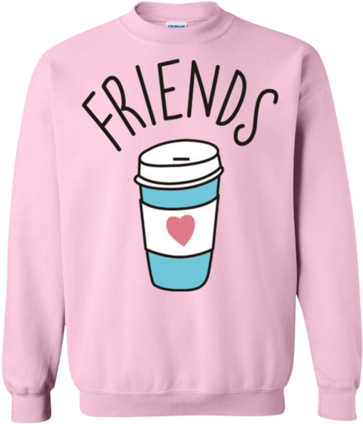 Best Friends Coffee And Donut -only For Besties - Stranger Things Adidas Sweatshirt Pink (600x600), Png Download