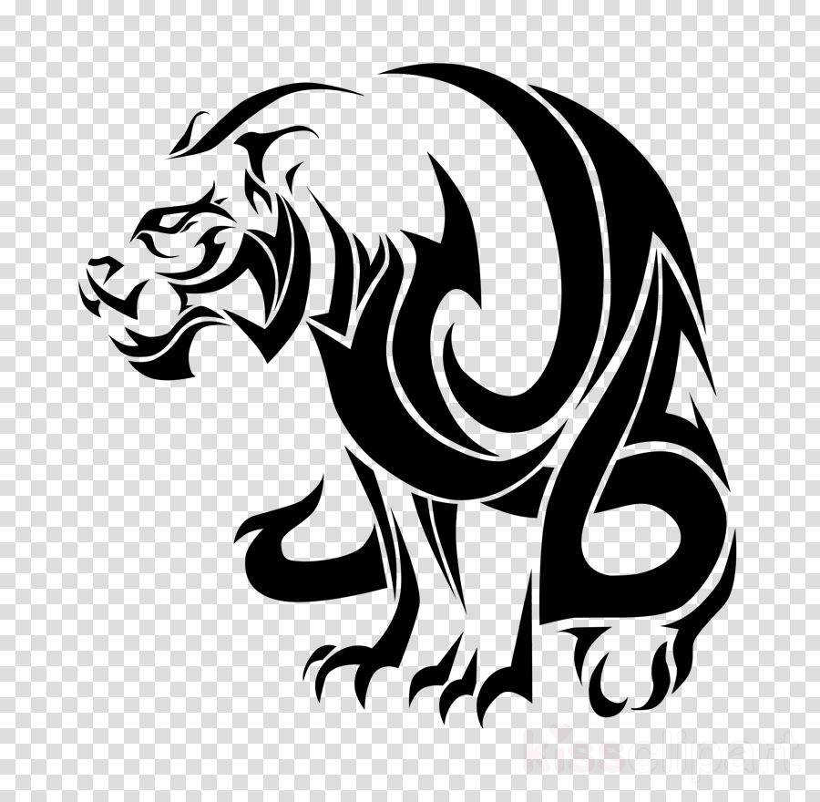 Download Tribal Tiger Tattoo Black And White Clipart - Chinese Tribal Tiger Tattoo (900x880), Png Download