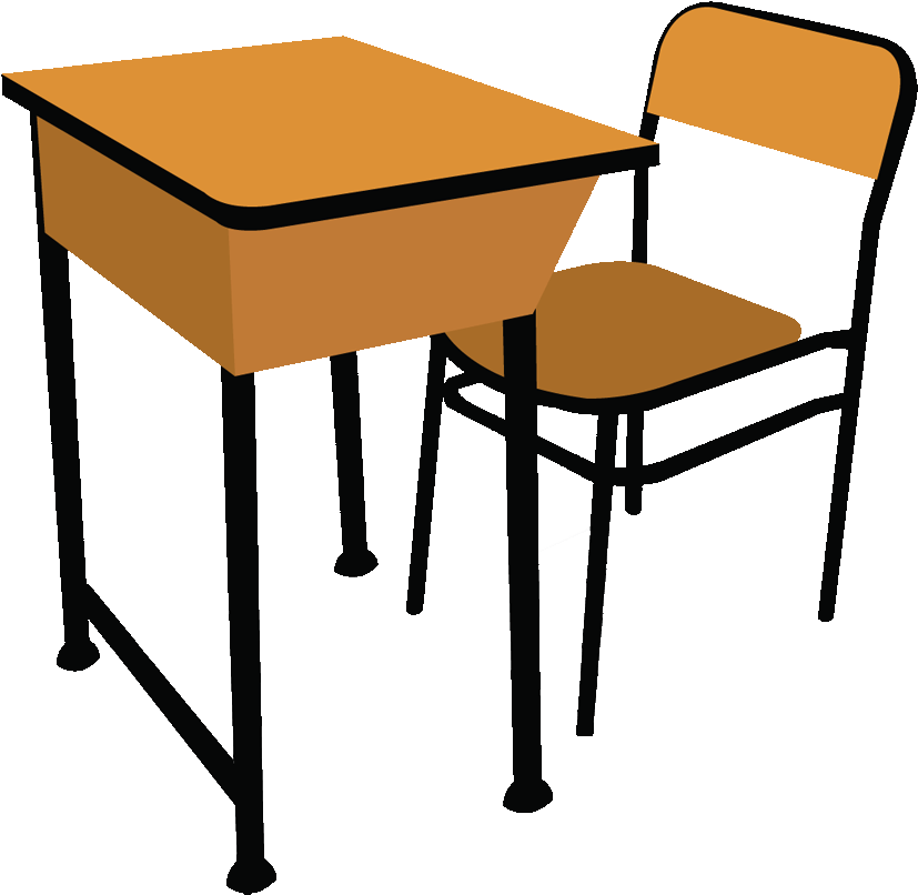 School Chair Clipart - Classroom Desk Clip Art (900x861), Png Download