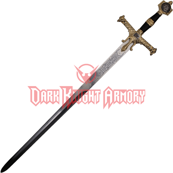 Black King Solomon Sword - Knights Templar Wooden Sword (587x587), Png Download