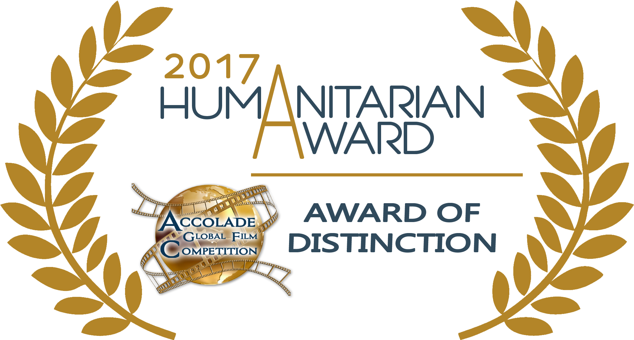 2017 Accolade Humanitarian Distinction Color - Award Of Merit Accolade Global Film Competition (2088x1107), Png Download