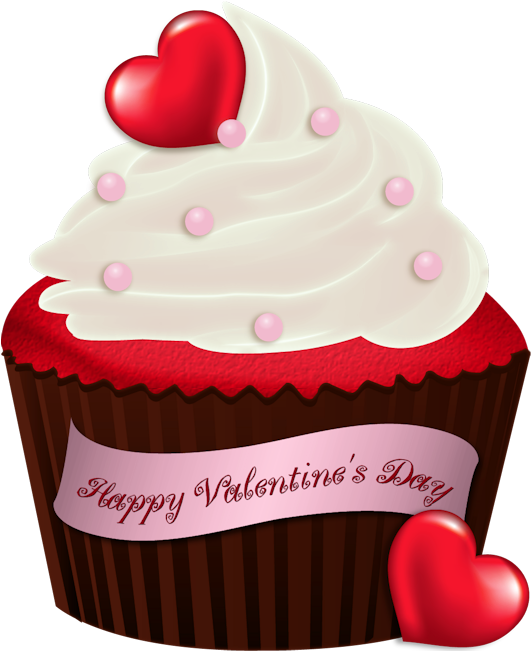 Sake Clipart Cake - Valentine Clip Art Cupcake (545x673), Png Download