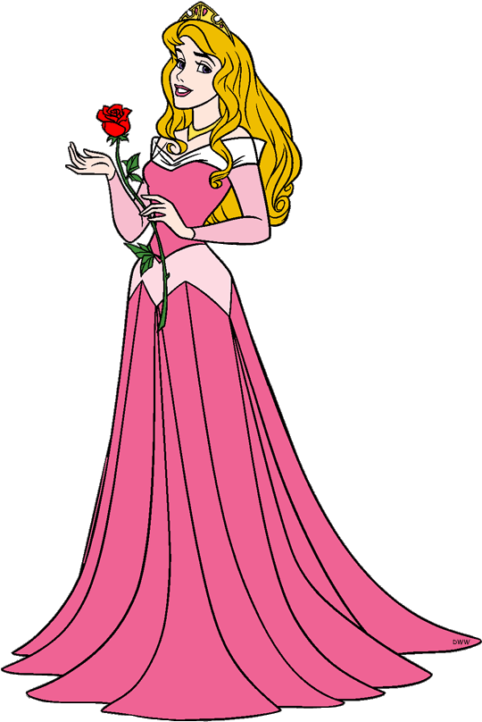 Dress Clipart Princess Aurora - Sleeping Beauty Holding A Rose (550x818), Png Download