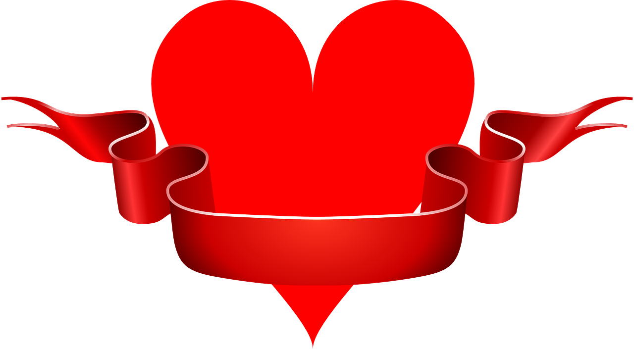 Love Ribbon Heart Romance Png Image - Ribbon Clip Art (1280x705), Png Download