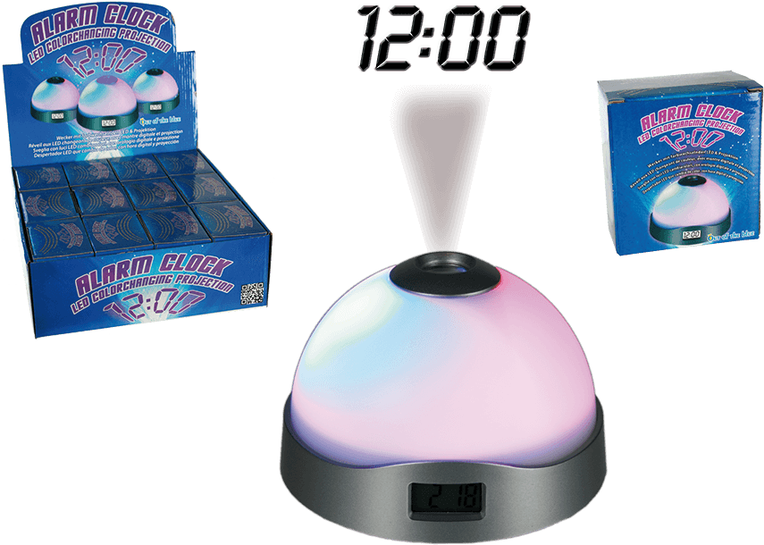 3 Changing Colour Alarm Clock - Digital Time Projector (945x709), Png Download