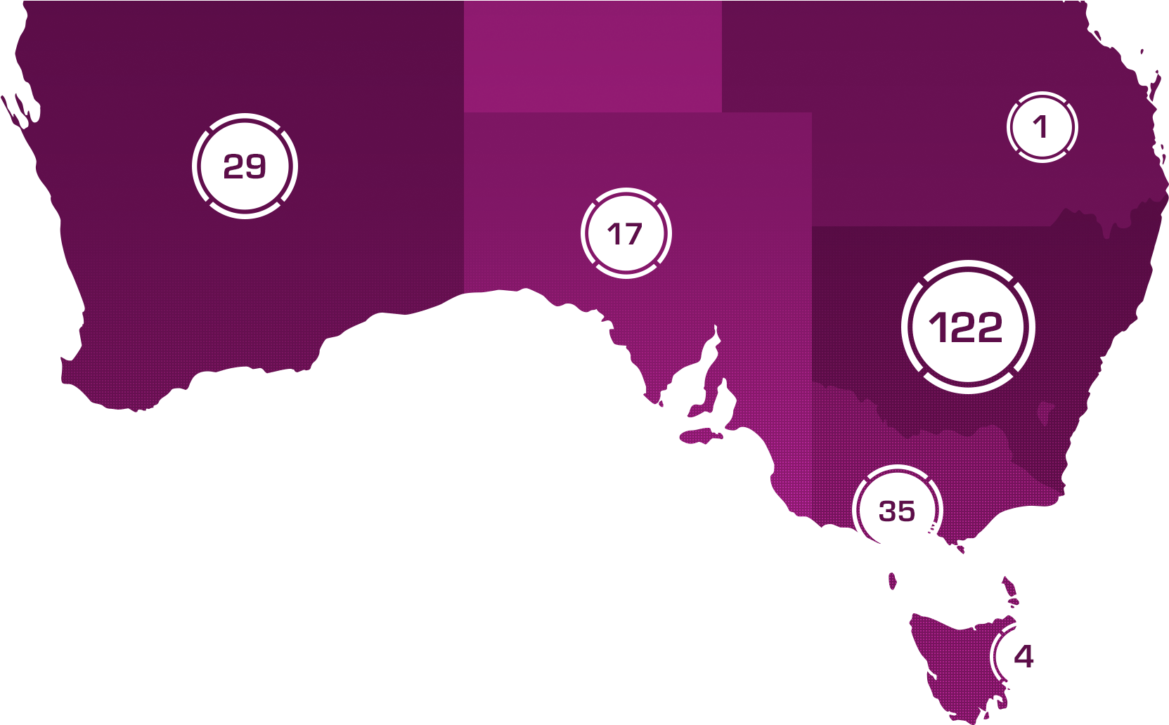 208 Trials Conducted - Map Of Australia (1898x1100), Png Download