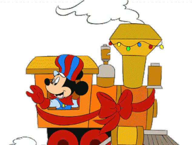 Christmas Train Clipart - Mickey On Train (640x480), Png Download