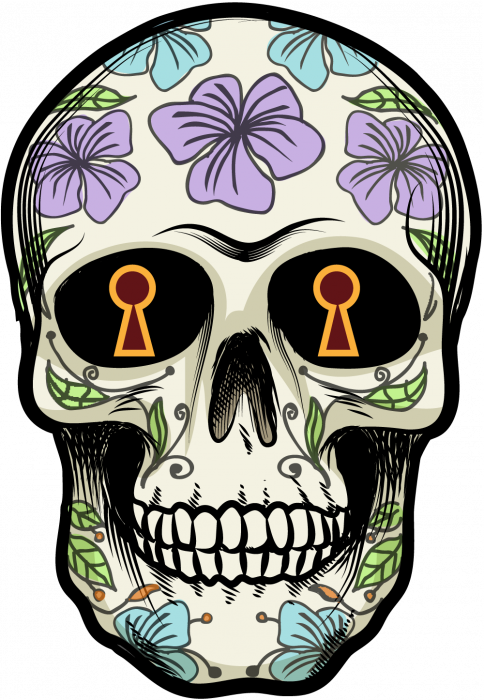 Tete De Mort Mexicaine - Crane Mexique Fete Des Morts (484x700), Png Download