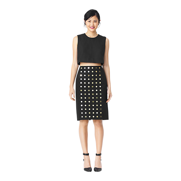 Pencil Skirt In Gold Dot - Polka Dot (620x620), Png Download