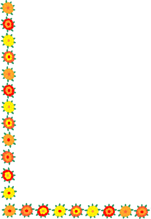 Download Free Printable Clipart And Coloring Pages - Flower Side Border (642x930), Png Download