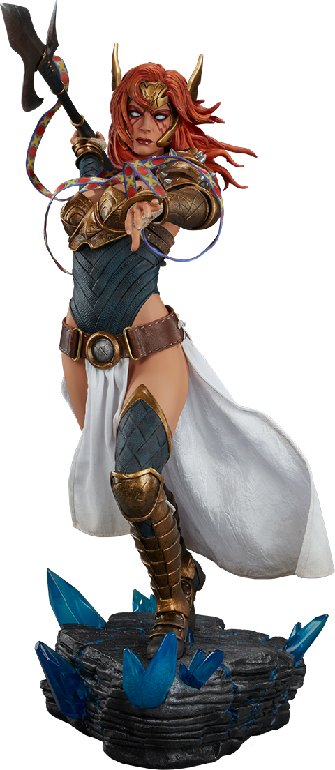 Angela Marvel Png - Angela Premium Statue By Sideshow (480x1104), Png Download
