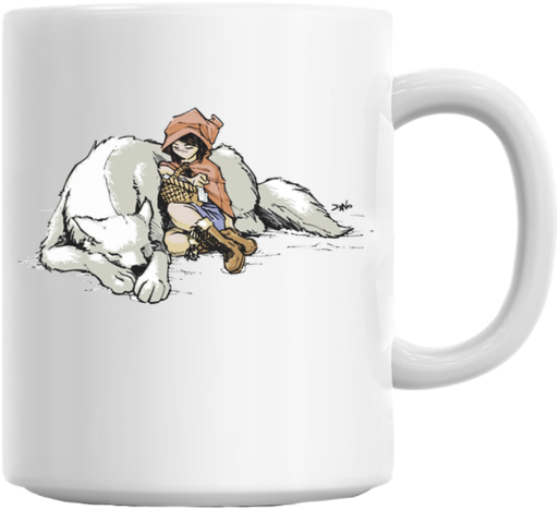 Anime Style Petite Rouge En Le Loup Coffeee Mug - White Coffee Mug (580x534), Png Download