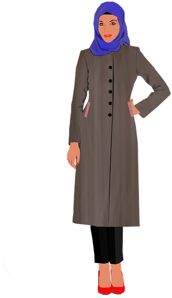 Woman, Hijab, Muslim, Girl, Fashion - Muslim Woman Clipart (436x720), Png Download