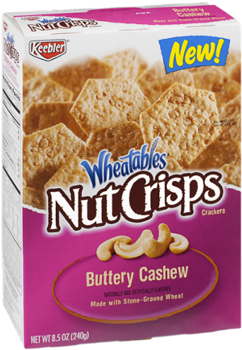Keebler Wheatables Nut Crisps Buttery Cashew Crackers (600x600), Png Download