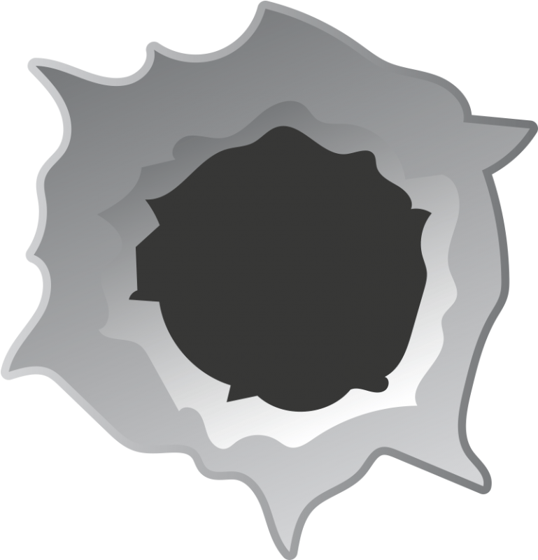 Bullet Hole Stickers - Car (800x800), Png Download