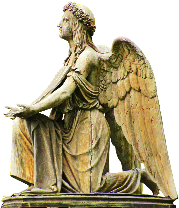 Angel, Stone Angel, Grave, Peaceful, Religion - Angels Praying In Heaven (676x720), Png Download